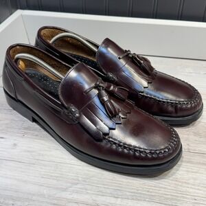 Bass Courier Loafers Size 13 M Burgundy Leather Tassel Loafer Slip-On Shoes